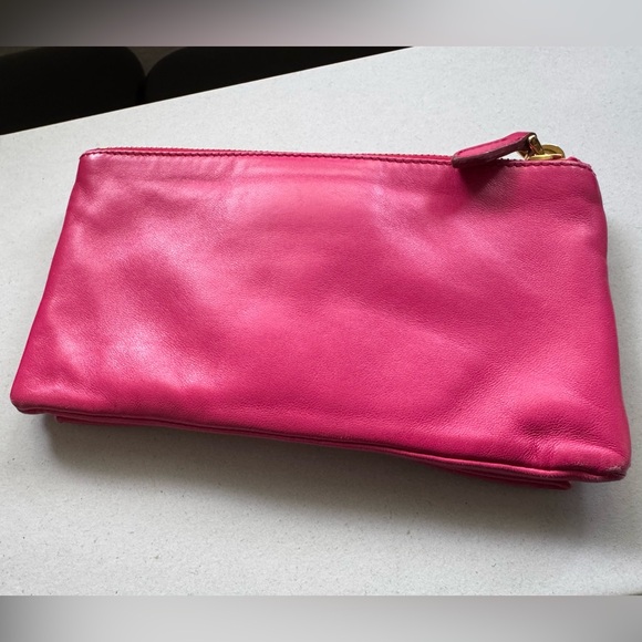 Prada pink soft leather pouch clutch wallet - Picture 9 of 16